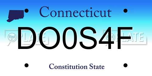 DO0S4F Connecticut License Plate