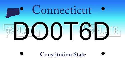 DO0T6D Connecticut License Plate