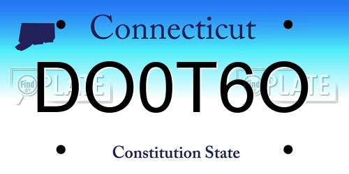 DO0T6O Connecticut License Plate