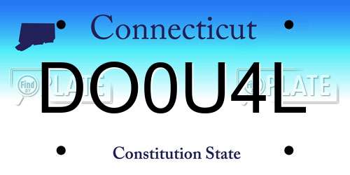 DO0U4L Connecticut License Plate