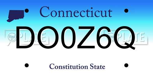 DO0Z6Q Connecticut License Plate