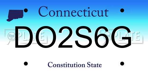 DO2S6G Connecticut License Plate