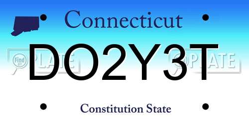 DO2Y3T Connecticut License Plate
