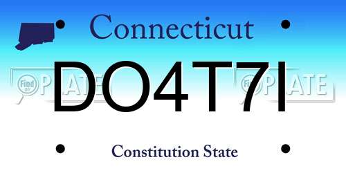 DO4T7I Connecticut License Plate