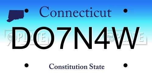 DO7N4W Connecticut License Plate