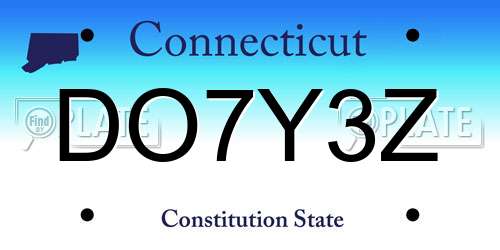 DO7Y3Z Connecticut License Plate