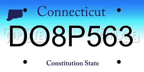 DO8P563 Connecticut License Plate