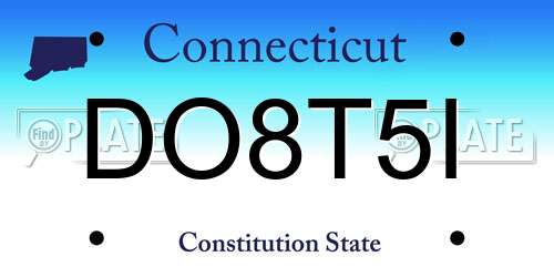 DO8T5I Connecticut License Plate