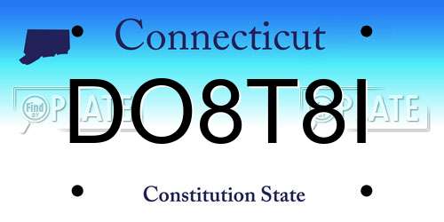 DO8T8I Connecticut License Plate