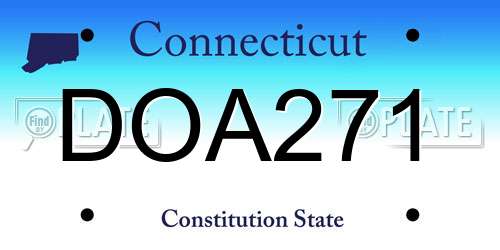 DOA271 Connecticut License Plate