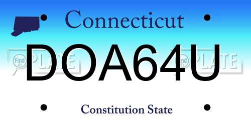 DOA64U Connecticut License Plate