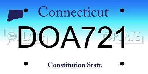 DOA721 Connecticut License Plate