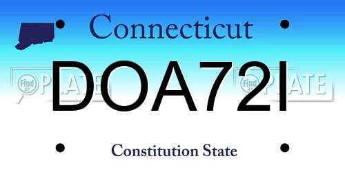 DOA72I Connecticut License Plate