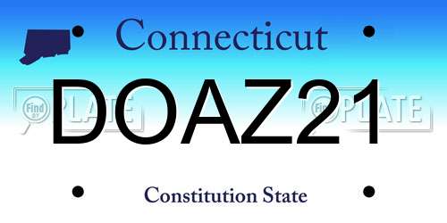 DOAZ21 Connecticut License Plate