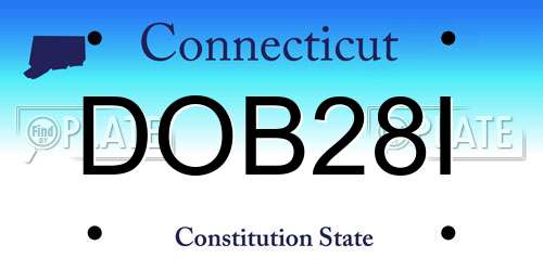 DOB28I Connecticut License Plate