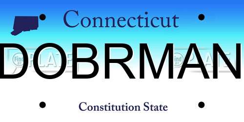 DOBRMAN Connecticut License Plate