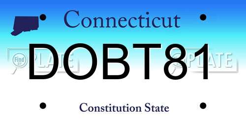 DOBT81 Connecticut License Plate