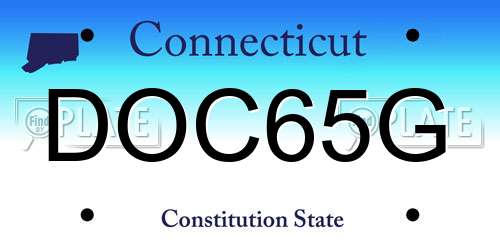 DOC65G Connecticut License Plate