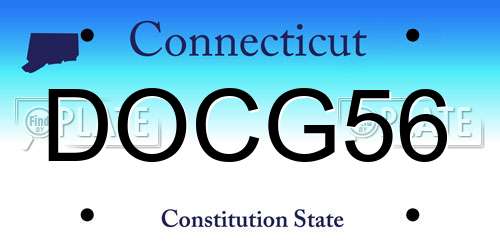 DOCG56 Connecticut License Plate