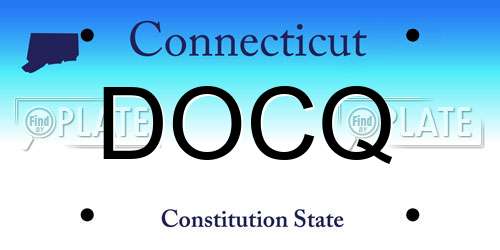 DOCQ Connecticut License Plate