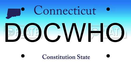 DOCWHO Connecticut License Plate
