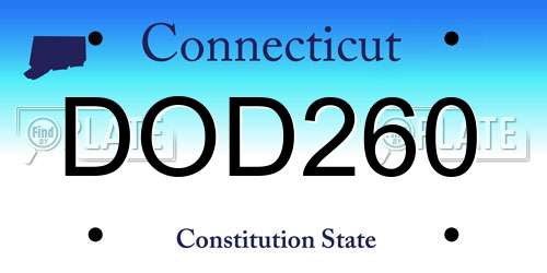 DOD260 Connecticut License Plate