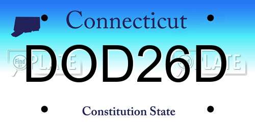 DOD26D Connecticut License Plate