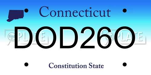 DOD26O Connecticut License Plate