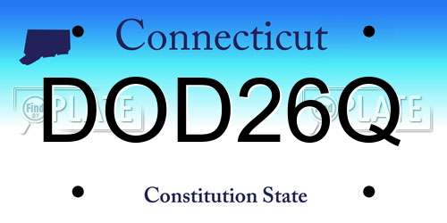 DOD26Q Connecticut License Plate