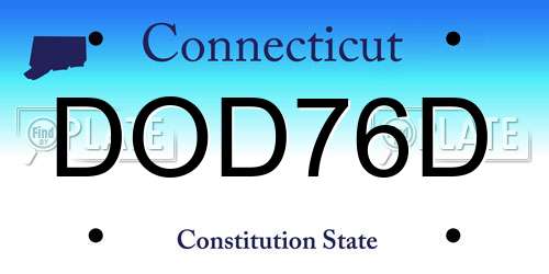 DOD76D Connecticut License Plate