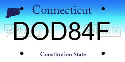 DOD84F Connecticut License Plate