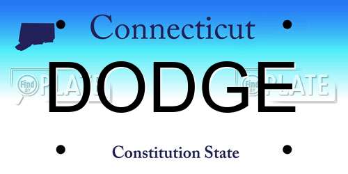 DODGE Connecticut License Plate