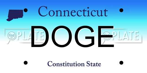 DOGE Connecticut License Plate