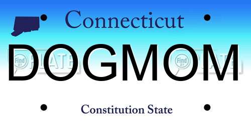DOGMOM Connecticut License Plate