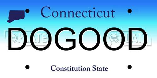 DOGOOD Connecticut License Plate