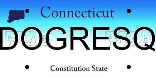 DOGRESQ Connecticut License Plate