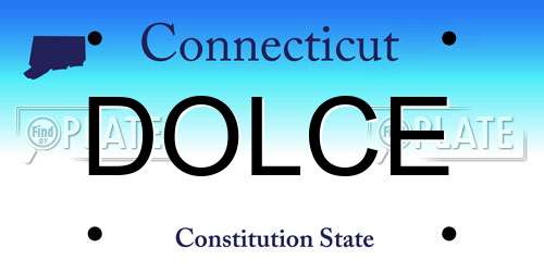 DOLCE Connecticut License Plate