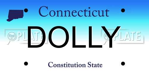 DOLLY Connecticut License Plate