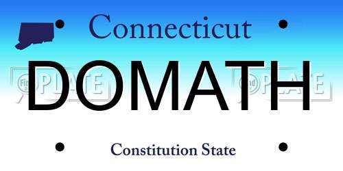 DOMATH Connecticut License Plate