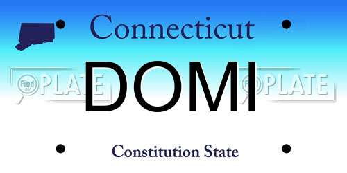 DOMI Connecticut License Plate