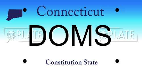 DOMS Connecticut License Plate