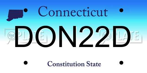 DON22D Connecticut License Plate