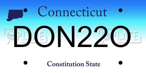 DON22O Connecticut License Plate
