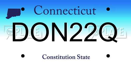 DON22Q Connecticut License Plate