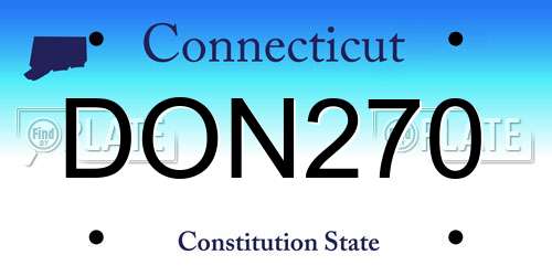 DON270 Connecticut License Plate