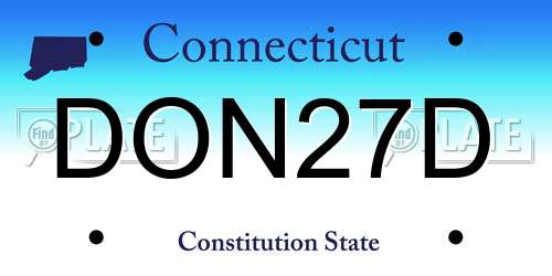 DON27D Connecticut License Plate