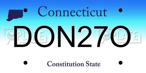 DON27O Connecticut License Plate