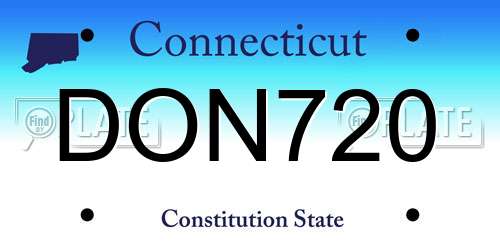 DON720 Connecticut License Plate