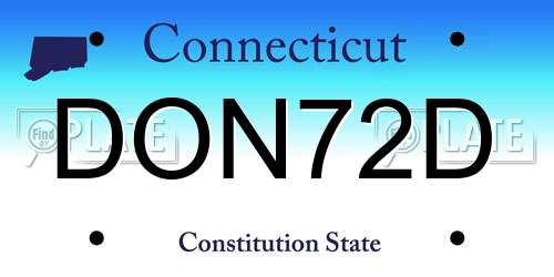 DON72D Connecticut License Plate