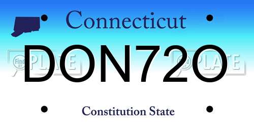 DON72O Connecticut License Plate